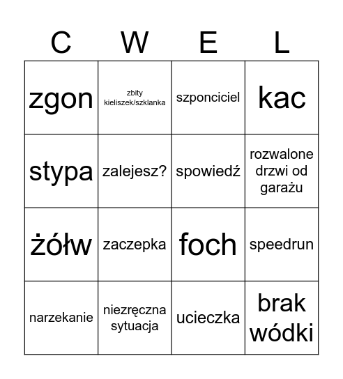 Działka 2026 Bingo Card