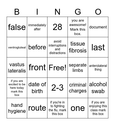 2026 SEASONAL FLU MEDI BINGO Card
