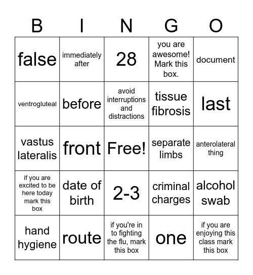 2026 SEASONAL FLU MEDI BINGO Card