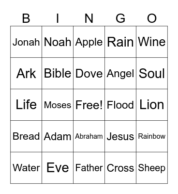 Bible Bingo Card