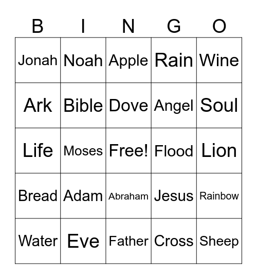 Bible Bingo Card