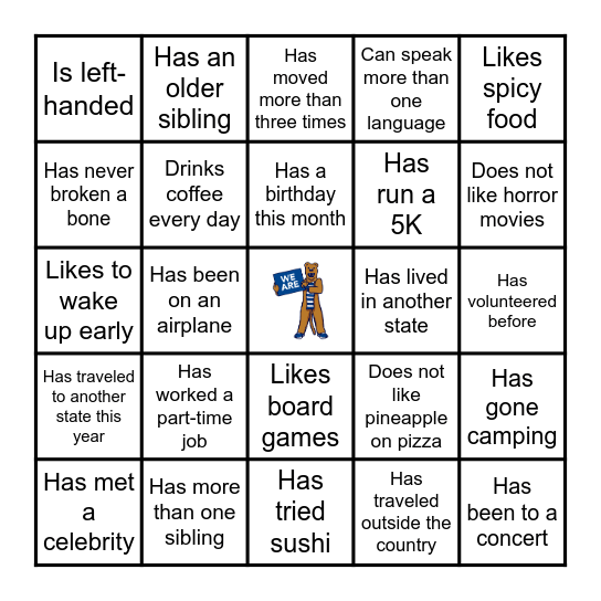 Penn State Hazleton - Human Bingo! Bingo Card