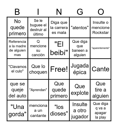 Danirep Bingo Card