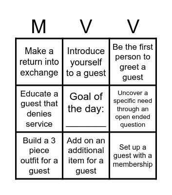 Conversion Champion Bingo Card
