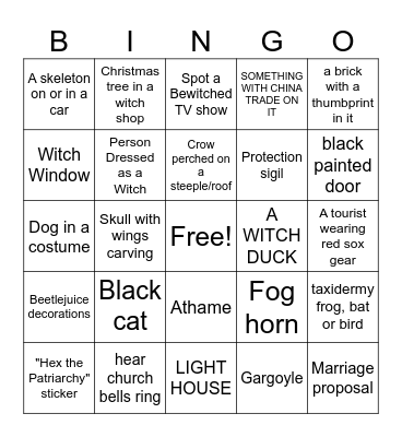 Salem, MA Vacation Bingo Card