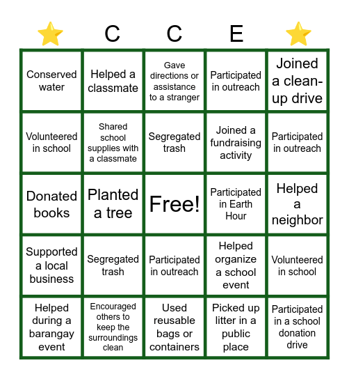 COMMUNITY BINGO Card