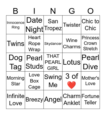 I Got Pearls - Lydia Bingo Card