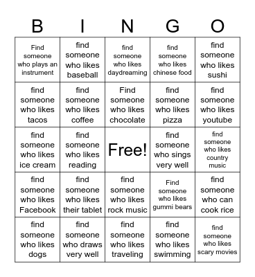 Find Someone Who... Bingo Card