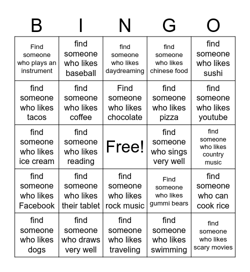 Find Someone Who... Bingo Card