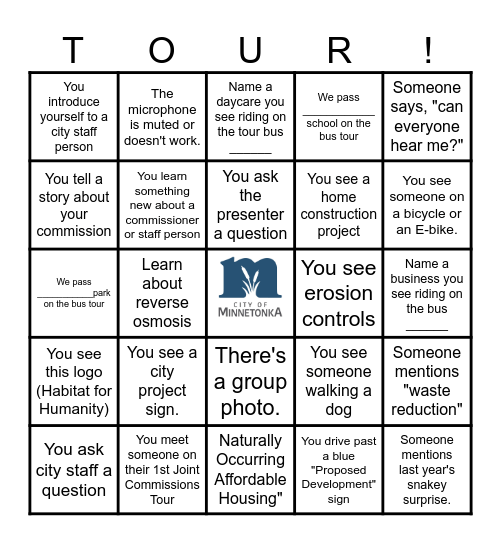 Joint Commissions Tour BINGO! Bingo Card