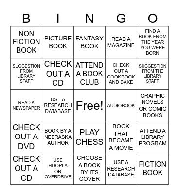 GRAND ISLAND PUBLIC LIBRARY BINGO Card