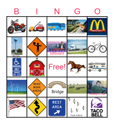 Road Trip! Bingo Card