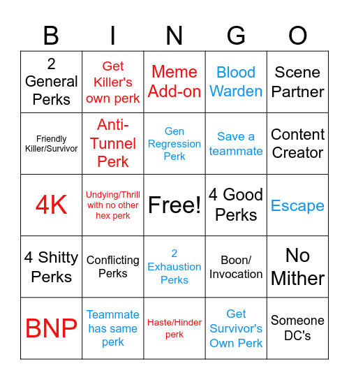 Chaos Shuffle BINGO Card