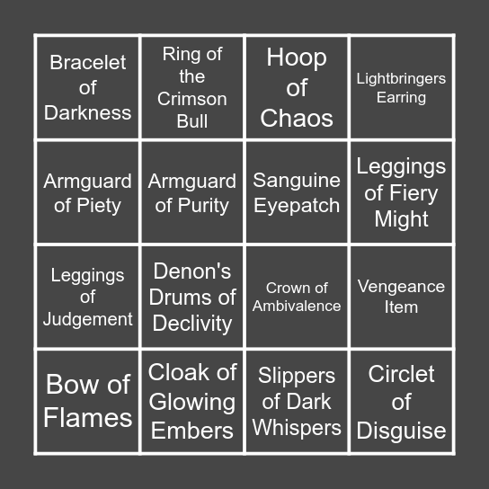 VT Bingo 3.0 Bingo Card