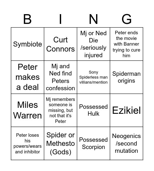Brand New Day Bingo Card
