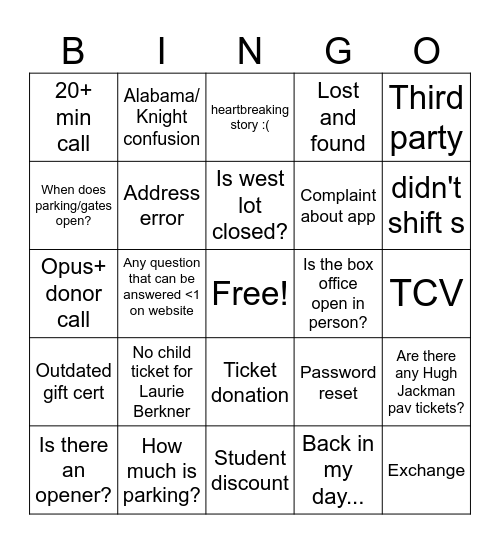 Phone Bingo Card