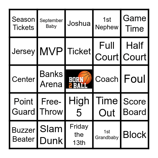 Joshua: Born 2 Ball Bingo Card