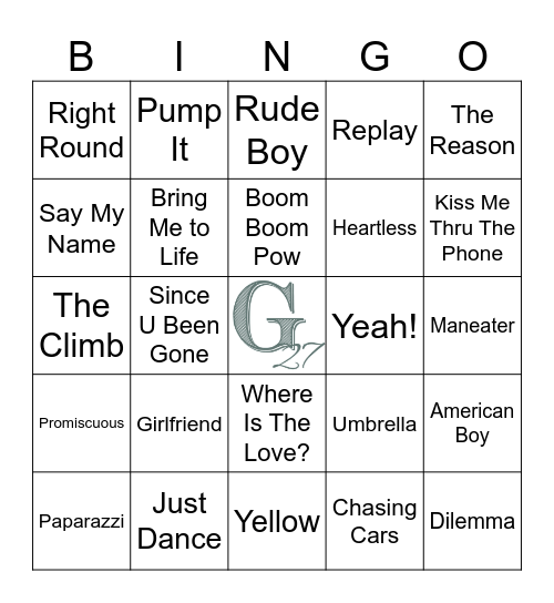 2000's Nostalgia Bingo Card