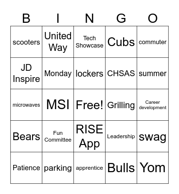 Chicago Townhall Jul 2026 Bingo Card