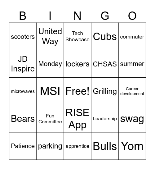 Chicago Townhall Jul 2026 Bingo Card