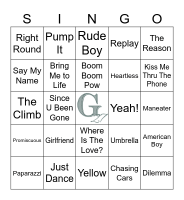 2000's Nostalgia Bingo Card