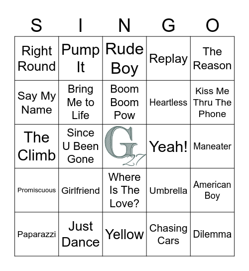 2000's Nostalgia Bingo Card