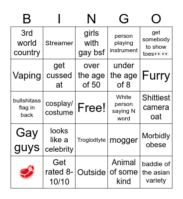 Omegle Bingo Card