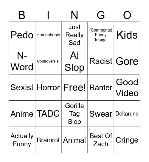 TikTok Bingo Card