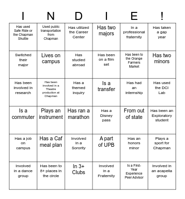 Orientation Leader BINGO 2026 Bingo Card