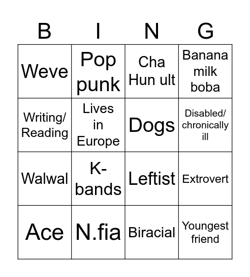 comnfia bingo Card