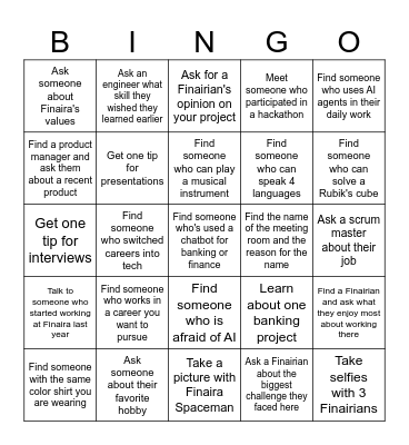 Finaira Bingo Card