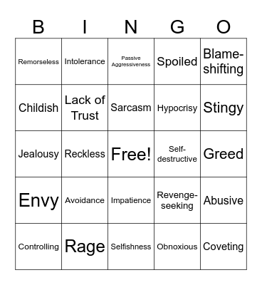 Recovery Bingo! Bingo Card