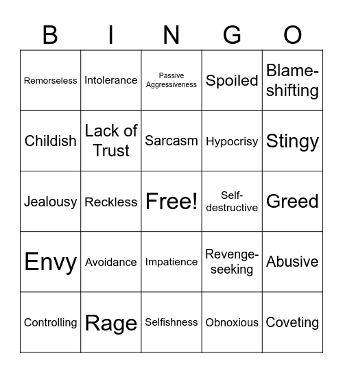 Recovery Bingo! Bingo Card