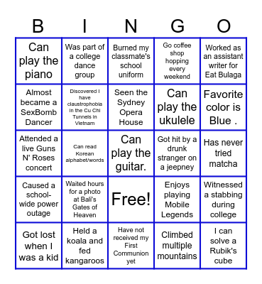Cloud Plus Human Bingo Card