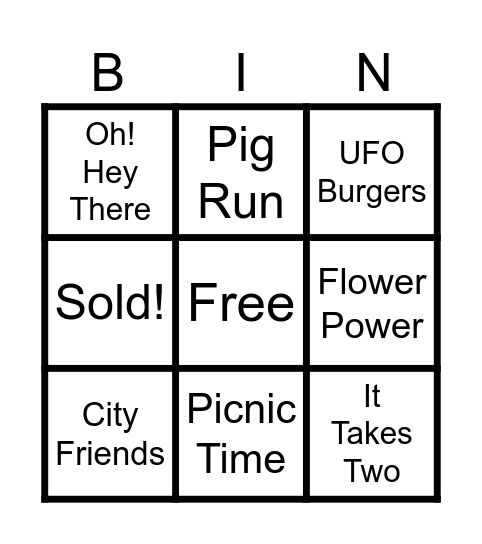 Monopoly Bingo 1 Bingo Card