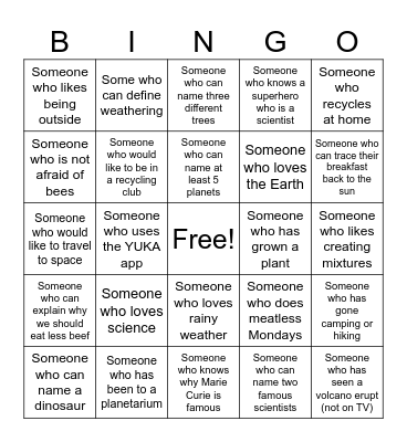 Human Bingo Card