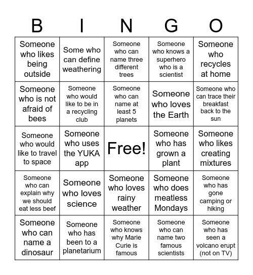 Human Bingo Card