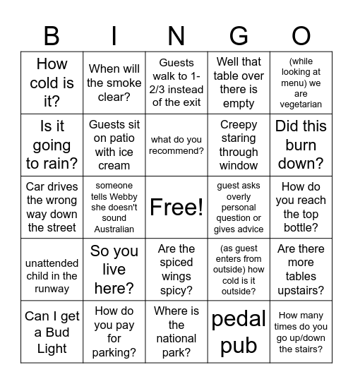 Raven Bingo (sponsored by Lily) Bingo Card