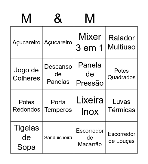 CHÁ DE PANELA Bingo Card