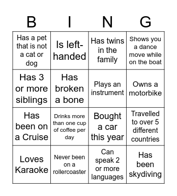 GMF Icebreaker Bingo Card