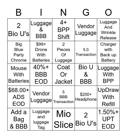 2/20 - 2/26 Bingo Card