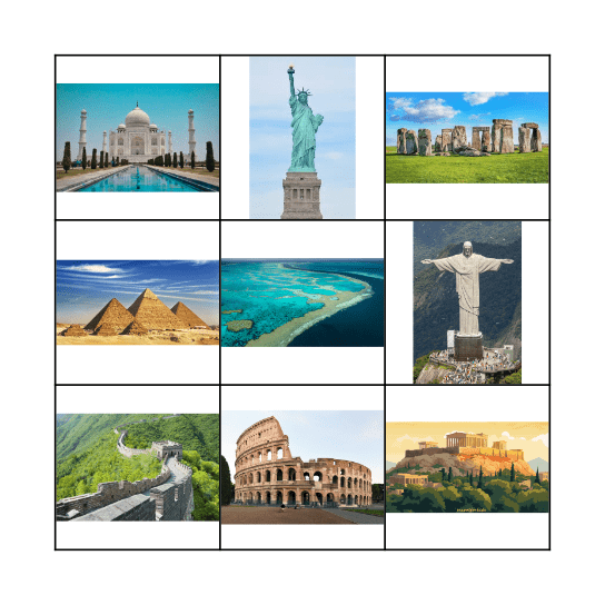 Pt Chev Pippins Landmarks Bingo Card
