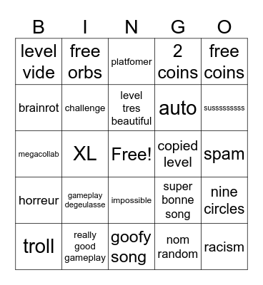 Recent tab bingo Card
