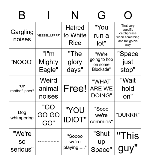 Leo's Voicelines Bingo Card