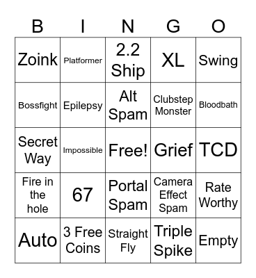 Recent Tab Bingo Card