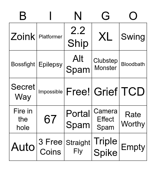 Recent Tab Bingo Card