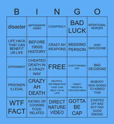 zack d Bingo Card