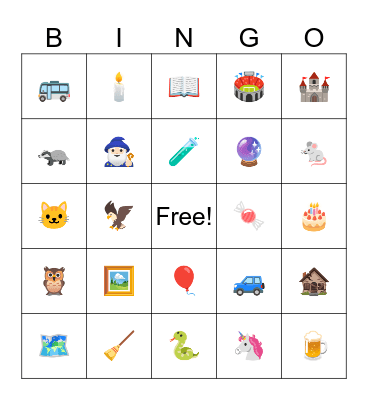 Harry Potter Bingo Card