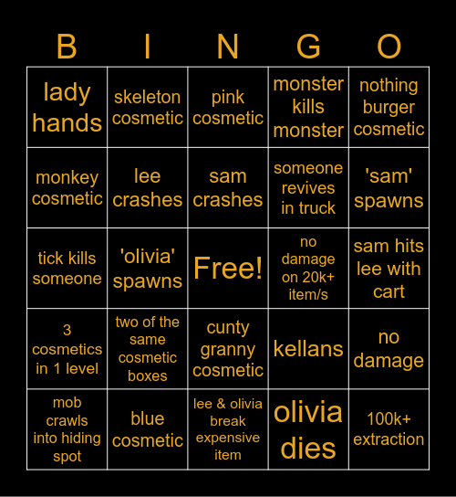 R E P O Bingo Card
