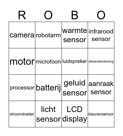 Robotica Bingo Card